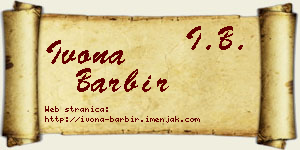 Ivona Barbir vizit kartica